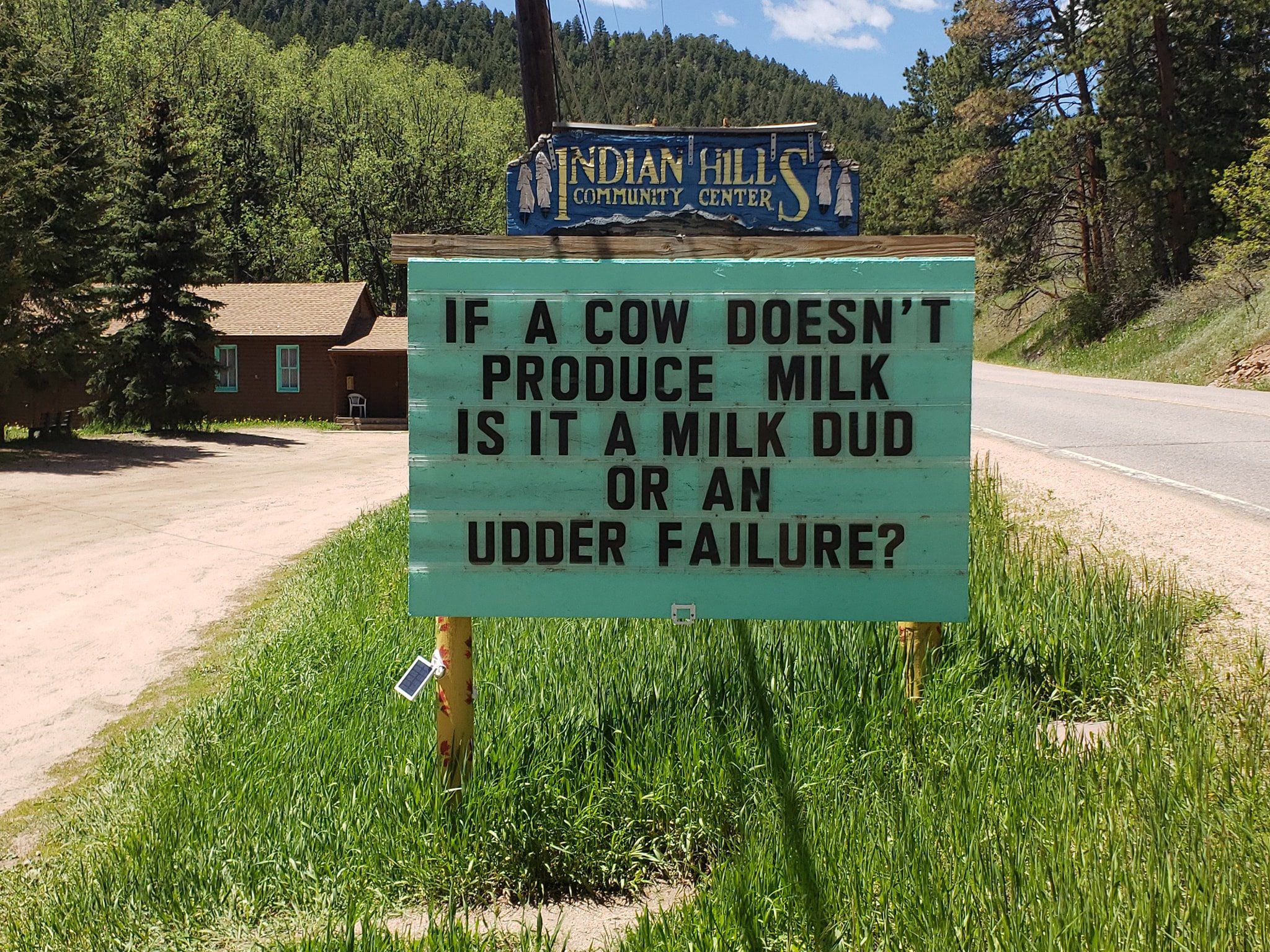 He adds humor to roadside signs
