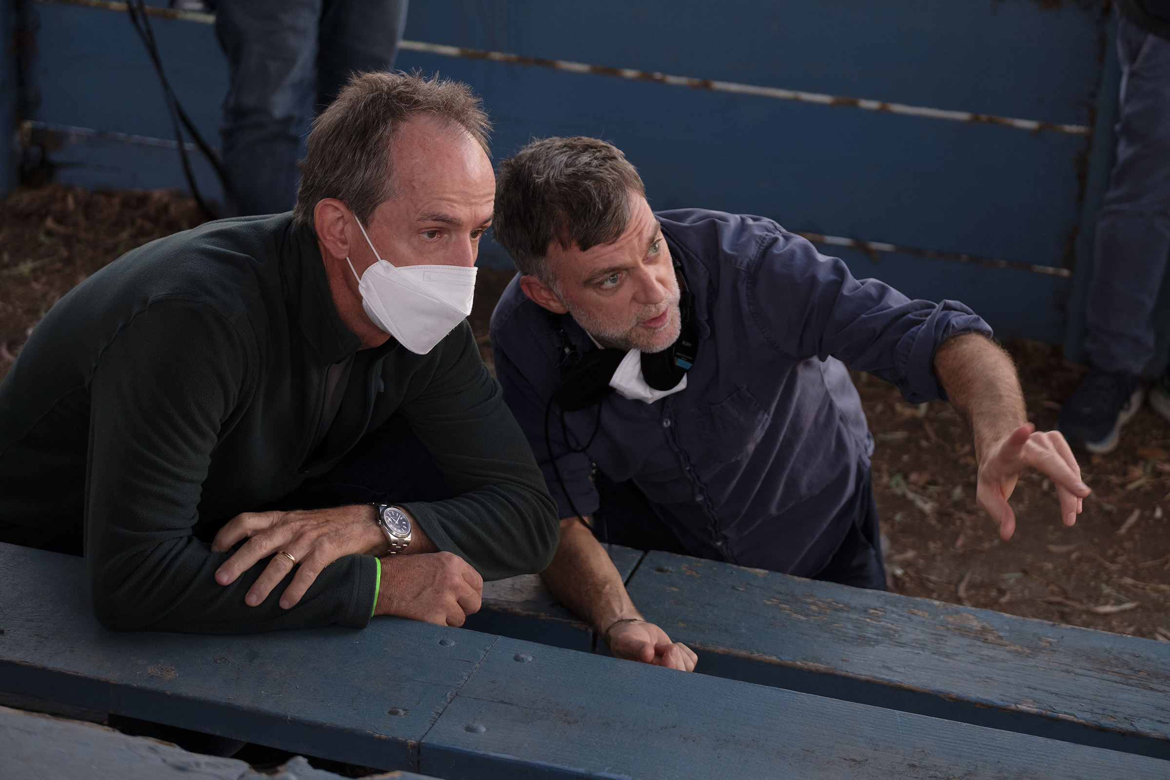 Director Paul Thomas Anderson, right, with camera operator Colin Anderson during the making of 